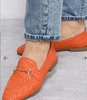 Туфли лоферы оранжевые, натуральная кожа, новые