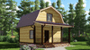 Деревянный дом/баня 6х8 м.с террасой и двумя спальнями (проект Б-25)