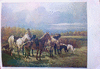 Редкая открытка "Охота на лошадях с борзыми" 1932 год